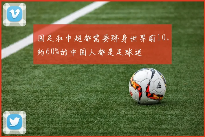 国足和中超都需要跻身世界前10，约60%的中国人都是足球迷